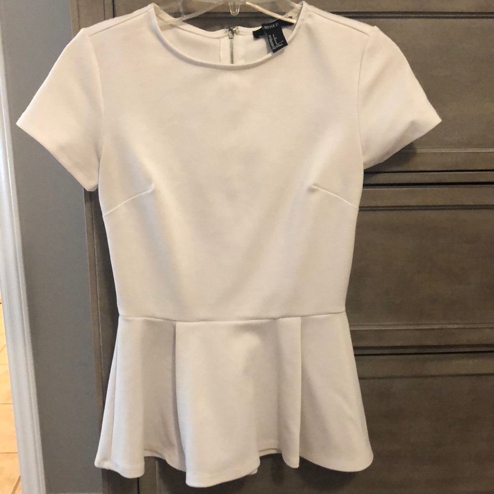 White peplum blouse, size small